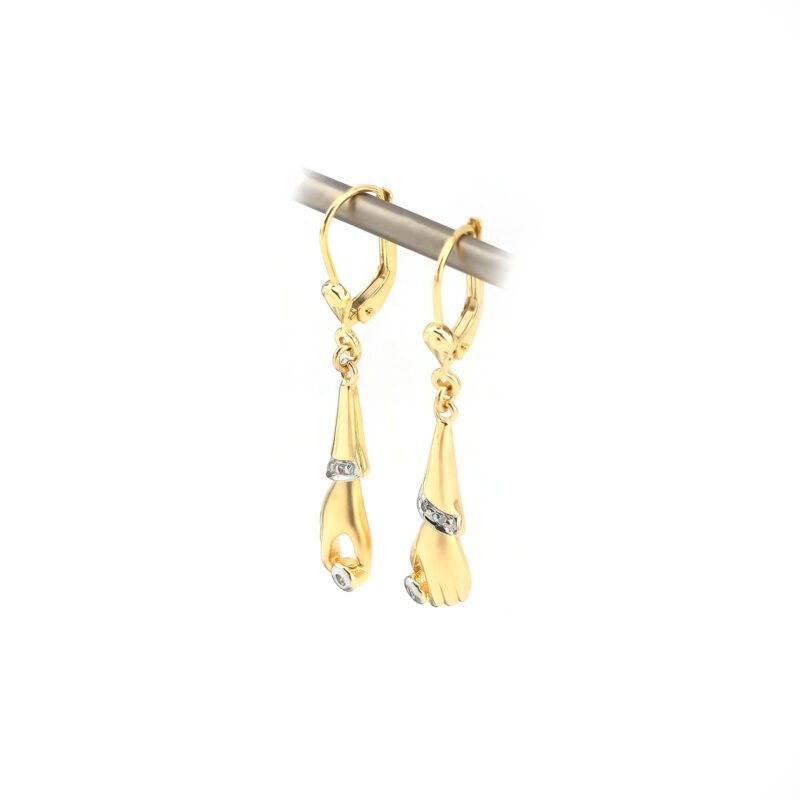 Handohrringe mit Diamant in 585er Gelbgold 2 Handohrringe mit Diamant in 585er Gelbgold