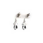 Opal Ohrstecker mit Diamanten aus 585er Weissgold