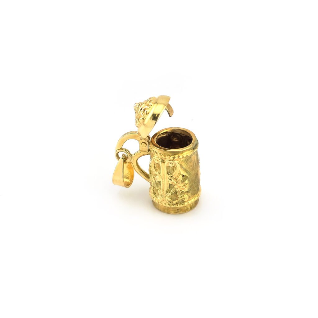 Bierkrug Anhänger in 585er Gelbgold