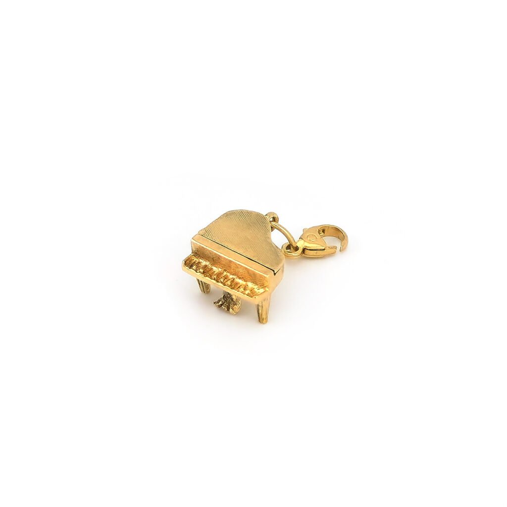 Detailreicher Klavier Anhänger aus 585er Gelbgold