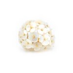 Perlmutt Blüten Ring aus 585er Gelbgold