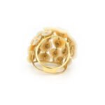 Perlmutt Blüten Ring aus 585er Gelbgold