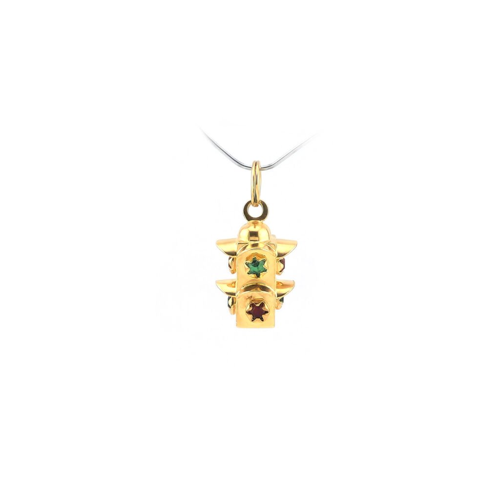 Ampel Anhänger/Charm aus Italien 750er Gelbgold