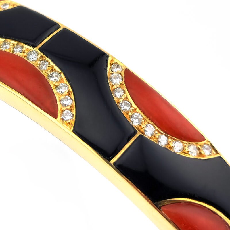 Chaumet Diamantreif mit Koralle und Onyx 750er 5 Chaumet Diamantreif mit Koralle und Onyx 750er