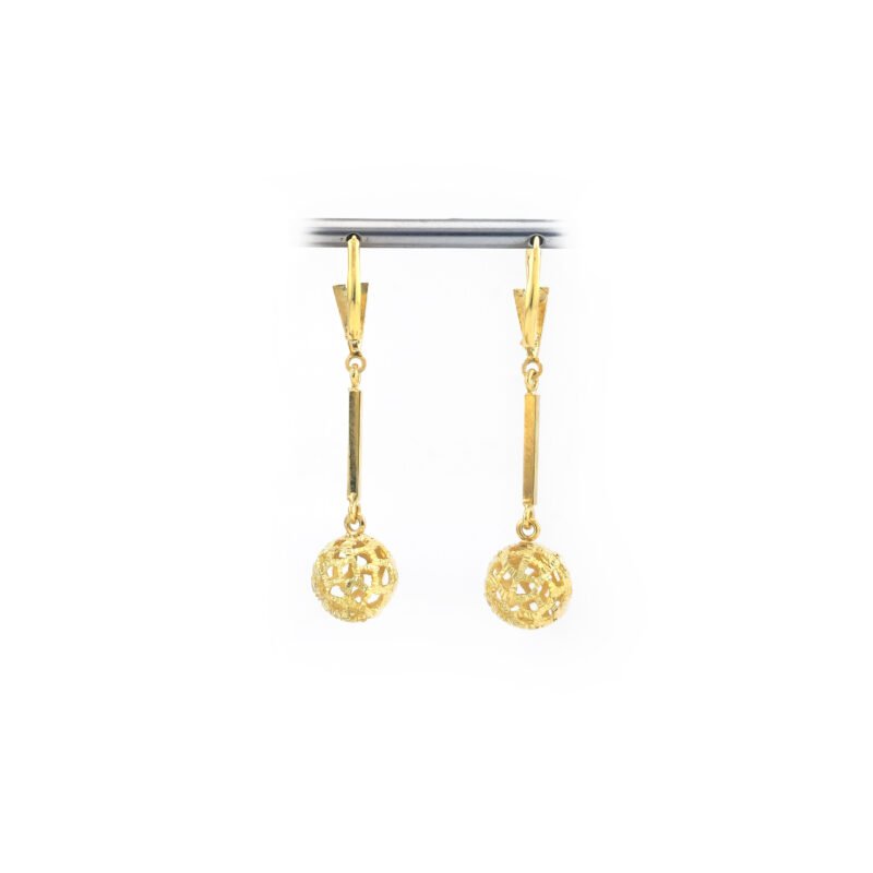 Kugel Ohrringe baumelnd 585er Gelbgold 3 Kugel Ohrringe baumelnd 585er Gelbgold