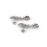 Rubin Ohrringe floral Cluster 750er Weissgold