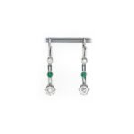 Smaragd Ohrringe mit Diamant 585er Weissgold Zert.