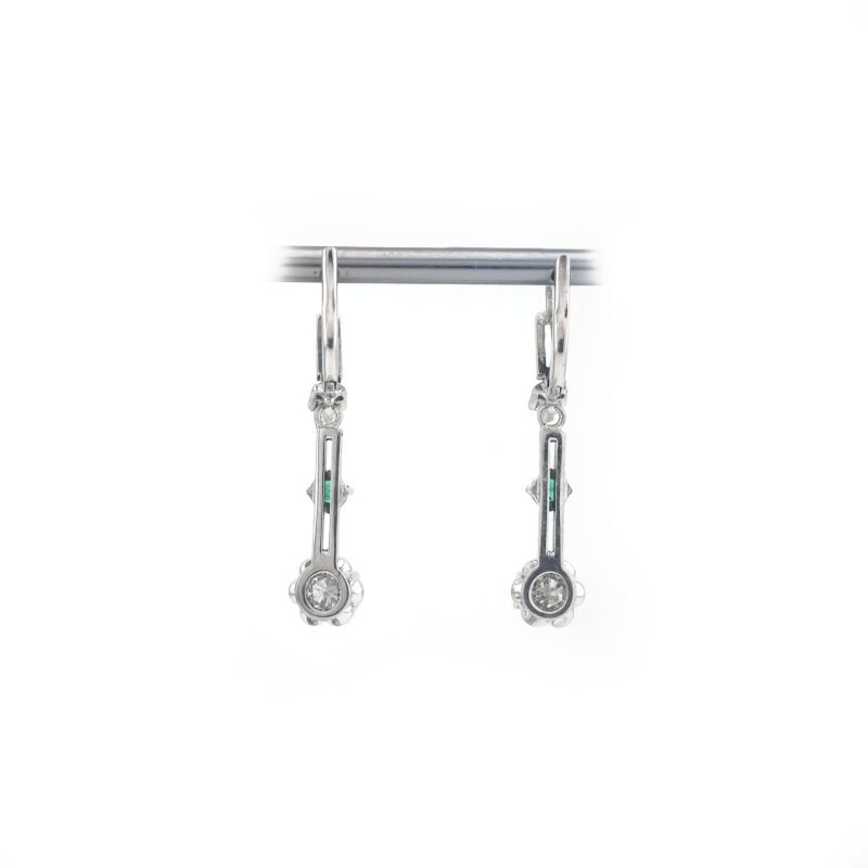 Smaragd Ohrringe mit Diamant 585er Weissgold Zert.