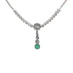 Smaragd Y-Collier mit Diamanten 750er Weissgold