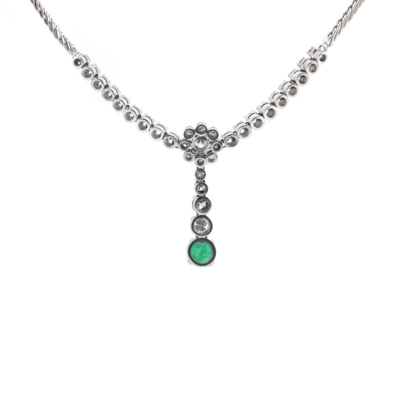 Smaragd Y-Collier mit Diamanten 750er Weissgold 5 Smaragd Y-Collier mit Diamanten 750er Weissgold