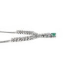 Smaragd Y-Collier mit Diamanten 750er Weissgold