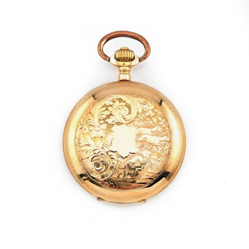 3 Deckel Savonette Taschenuhr 585er Gold ziseliert