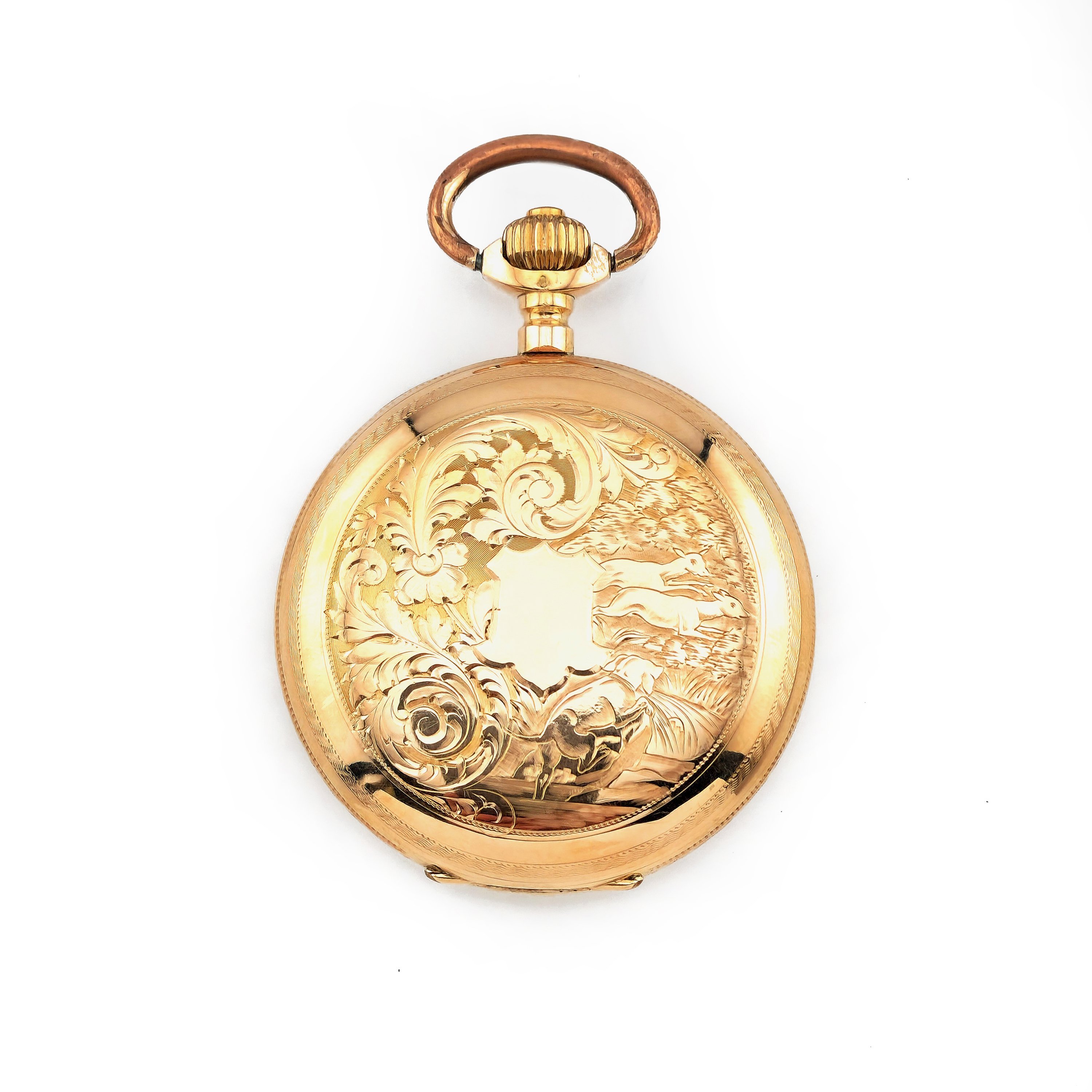 3 Deckel Savonette Taschenuhr 585er Gold ziseliert