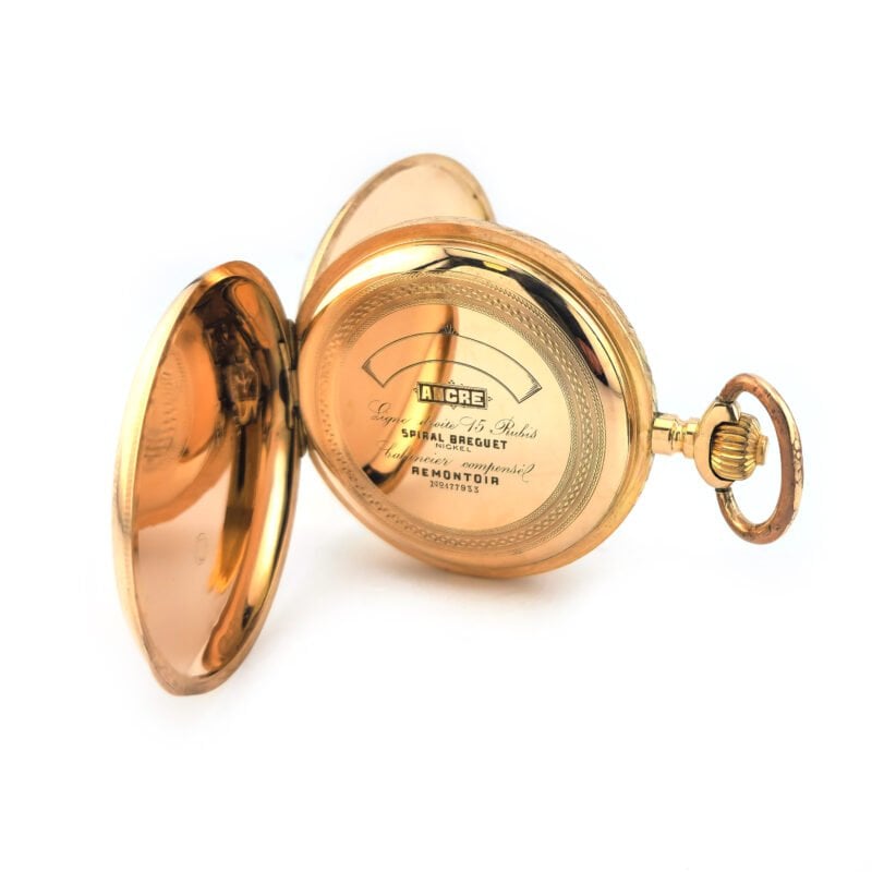 3 Deckel Savonette Taschenuhr 585er Gold ziseliert