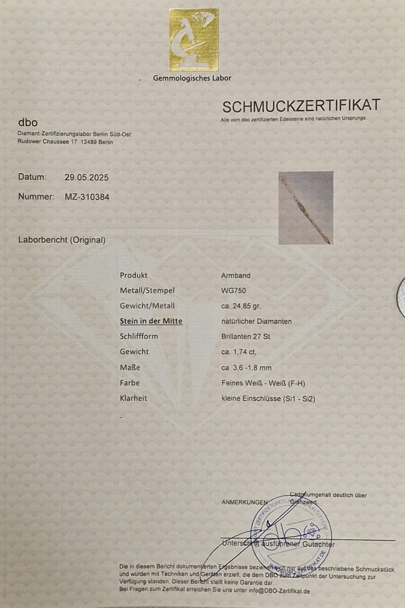 Diamantarmband aus 750er Weissgold ca. 1,74 Karat 5 Diamantarmband aus 750er Weissgold ca. 1,74 Karat