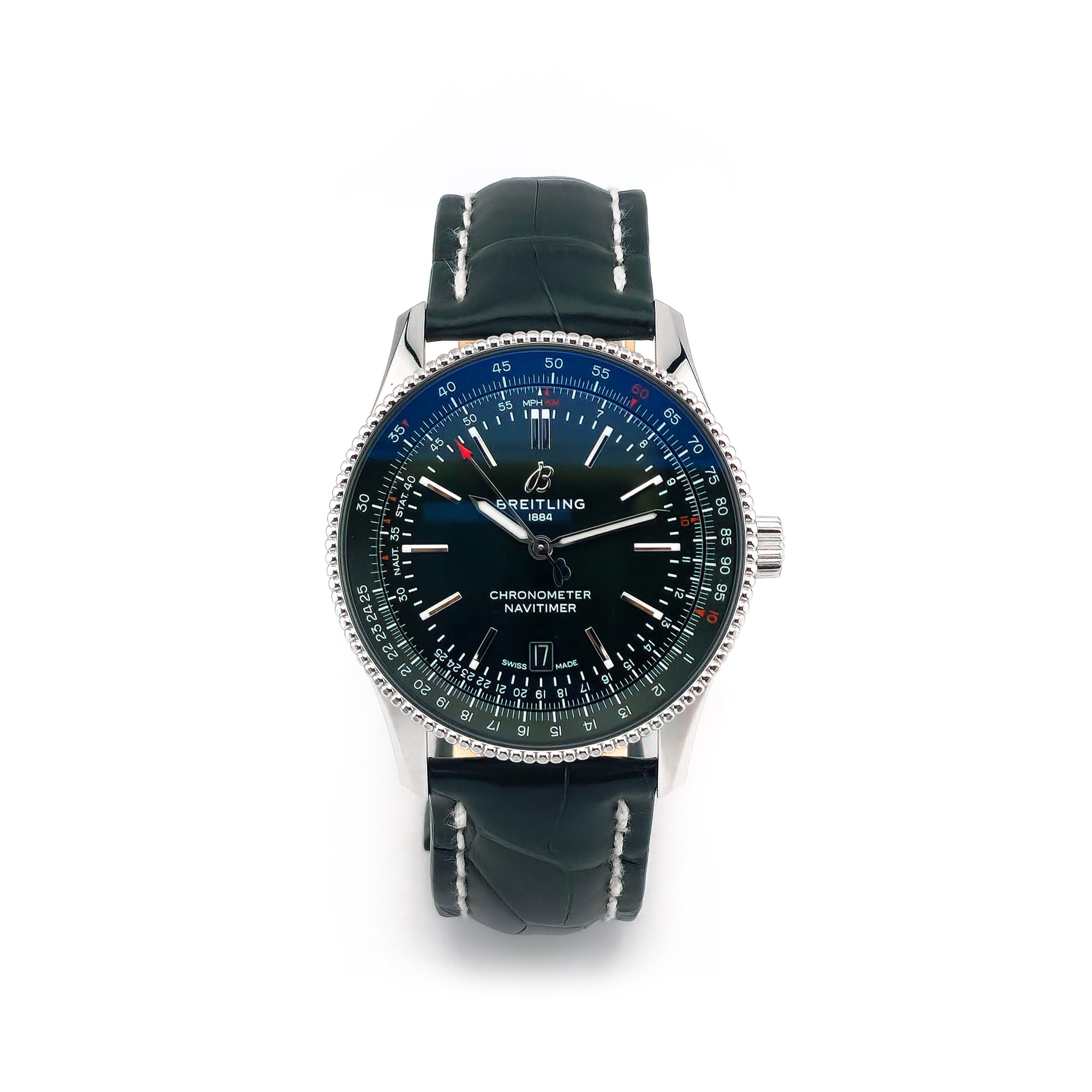 Breitling Navitimer B01  41 mm BJ 22 Grün Full Set