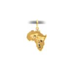 Afrika Anhänger mit Palme aus 750er Gelbgold