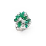 Smaragdring im Cluster Style 750er Weissgold