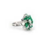 Smaragdring im Cluster Style 750er Weissgold