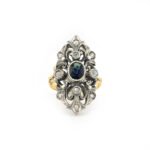 Farbwechsel Saphire Barock Ring 750er mit Diamanten