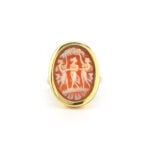 3 Grazien Muschelgemme Ring aus 750er Gold