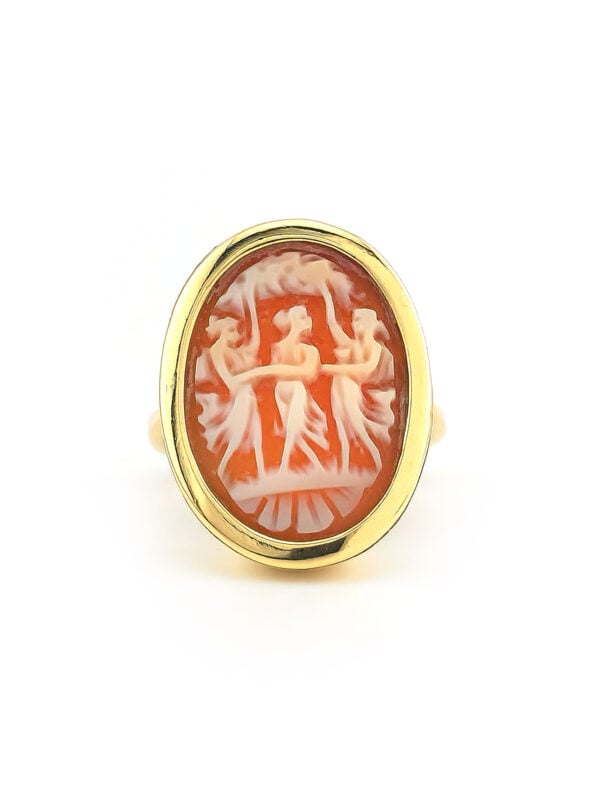 3 Grazien Muschelgemme Ring aus 750er Gold (2)