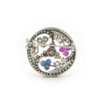 Antike Brosche aus Gold, Silber und Edelsteinen