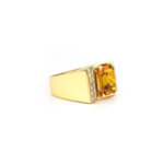 Citrin Ring mit Diamanten 585er Gold