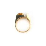 Citrin Ring mit Diamanten 585er Gold