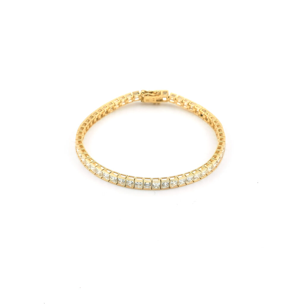Schlichtes Zirkonia Tennisarmband aus 585er Gold