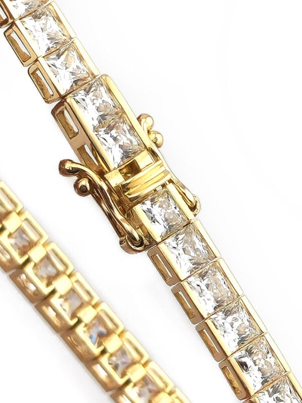 Schlichtes Zirkonia Tennisarmband aus 585er Gold (2)