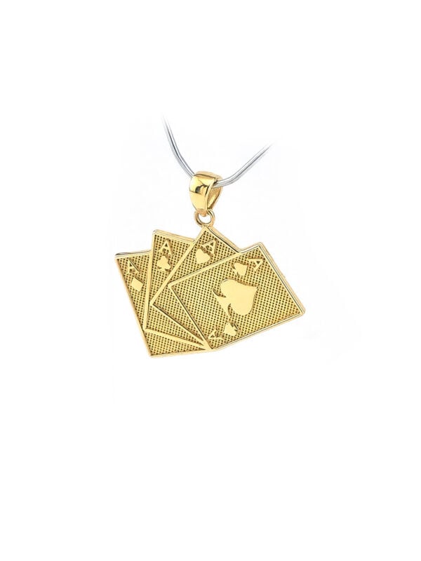 4 Asse Poker Anhänger 585er Gold (4)