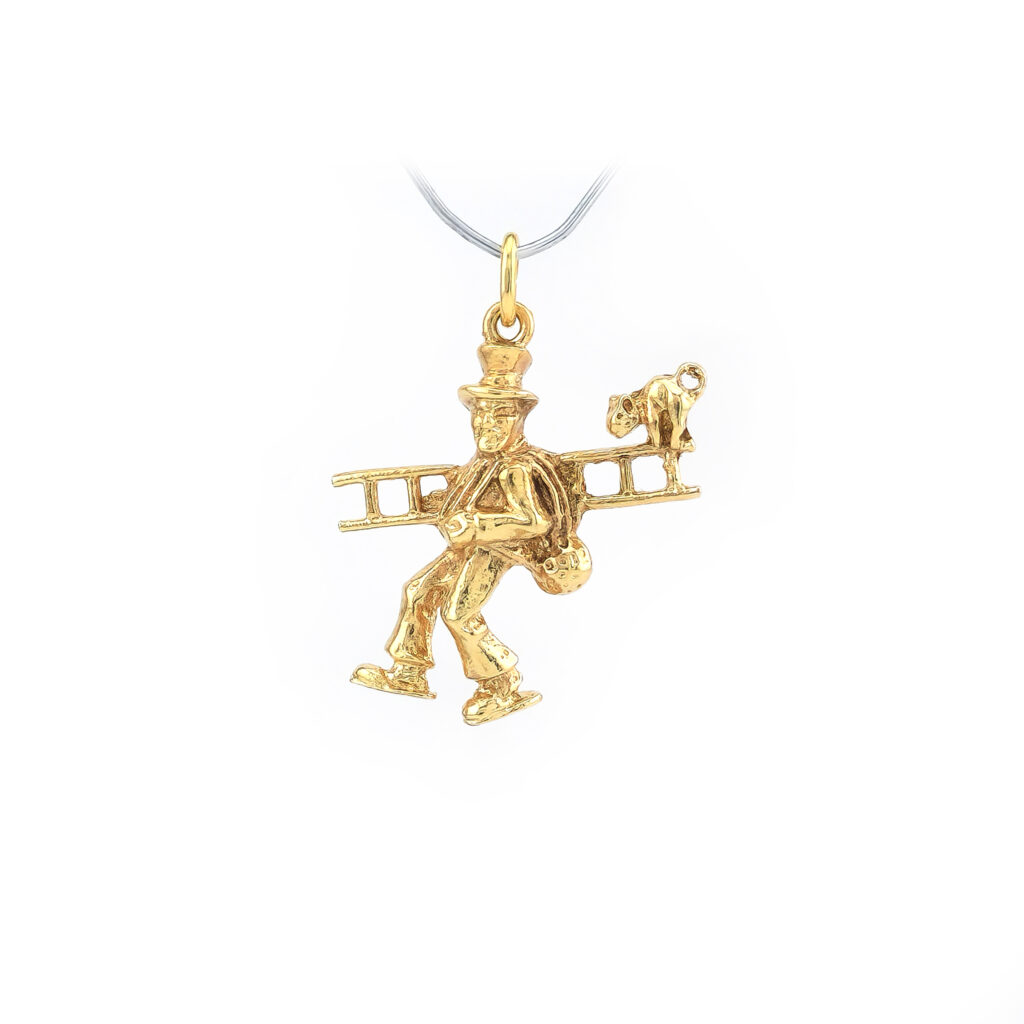 Schornsteinfeger Glücks- Anhänger aus 585er Gold