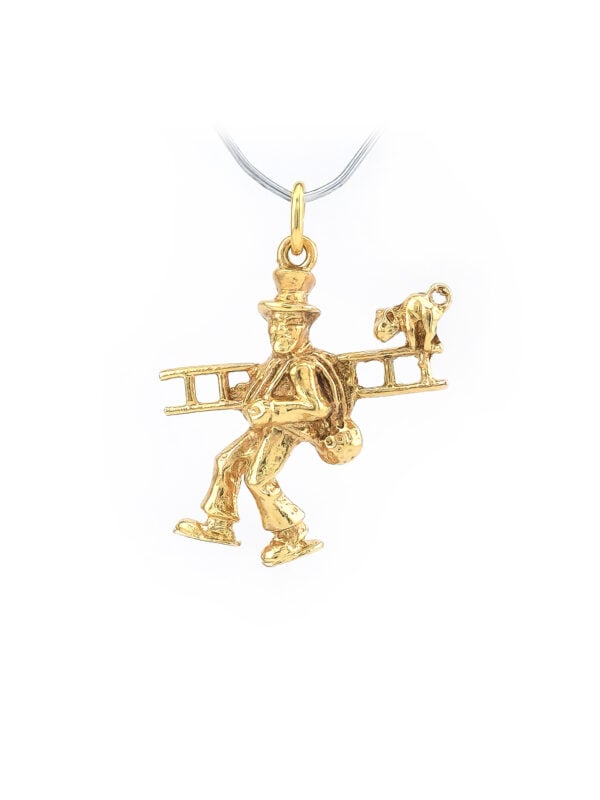 Schornsteinfeger Glücks- Anhänger aus 585er Gold