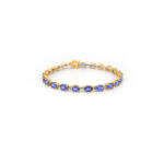 Tansanit Armband mit Diamanten 585er Gold Zert.