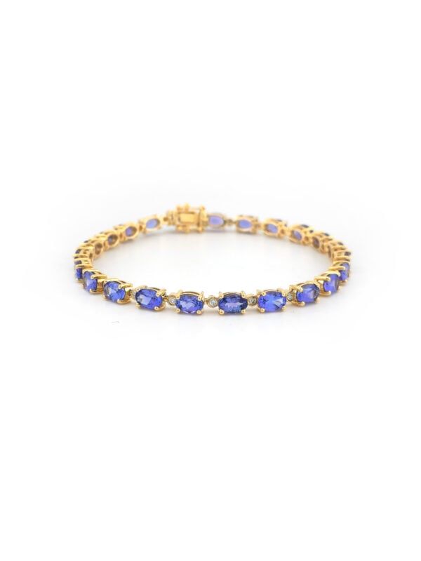 Tansanit Armband mit Diamanten 585er Gold Zert.