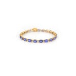 Tansanit Armband mit Diamanten 585er Gold Zert.