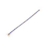 Tansanit Armband mit Diamanten 585er Gold Zert.