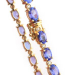 Tansanit Armband mit Diamanten 585er Gold Zert.