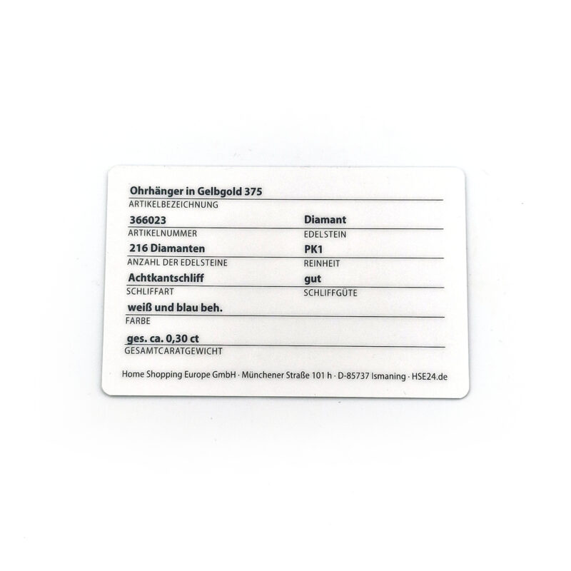 Blaue Diamant Ohrringe aus Gold in Tropfenform