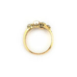 Antiker Toi et Moi Perlen Diamant Ring 750er Gold