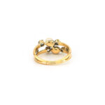 Antiker Toi et Moi Perlen Diamant Ring 750er Gold