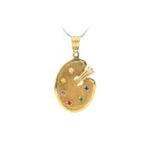 Malpaletten-Anhänger aus 585er Gold und Zirkonia