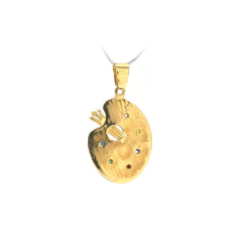 Malpaletten-Anhänger aus 585er Gold und Zirkonia 3 Malpaletten-Anhänger aus 585er Gold und Zirkonia