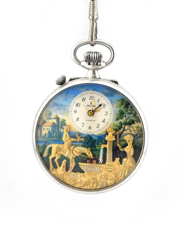 Reuge Prunk Taschenuhr mit Musikspielwerk Schweiz