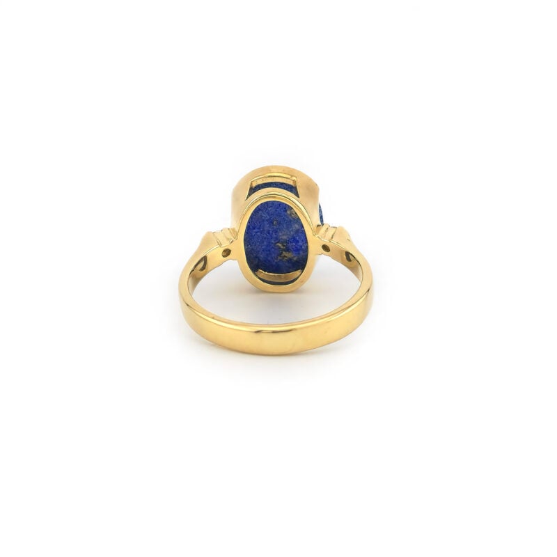 Rutilquarz auf Lapislazuli Ring Gelbgold