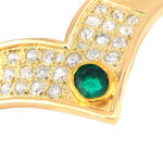 Armreif V-Form mit Smaragd und Diamant 585er Gold