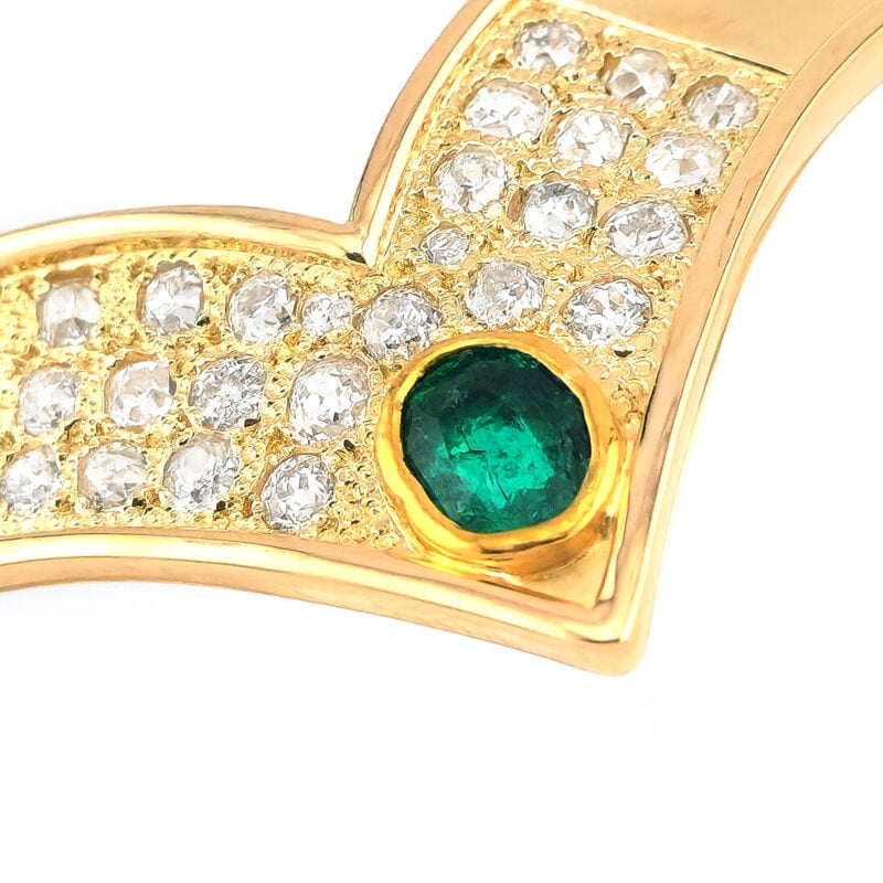Armreif V-Form mit Smaragd und Diamant 585er Gold 5 Armreif V-Form mit Smaragd und Diamant 585er Gold