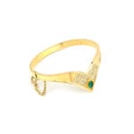 Armreif V-Form mit Smaragd und Diamant 585er Gold