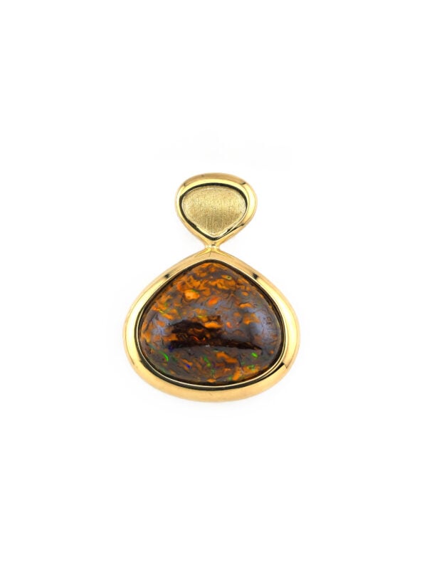 Boulder Opal Anhänger Gelbgold